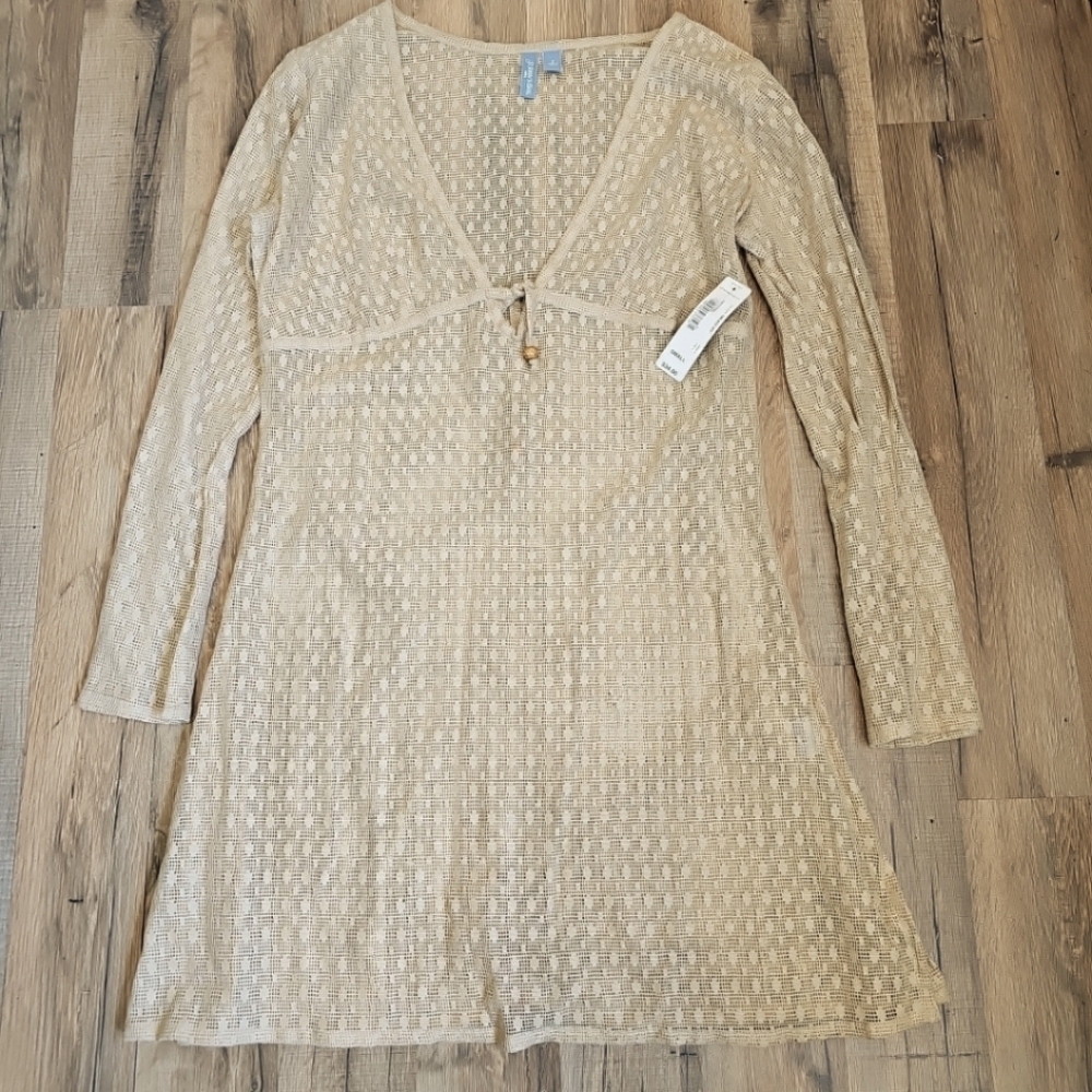 St John's Bay Swim Cover Up Natural Color Size Small NWT